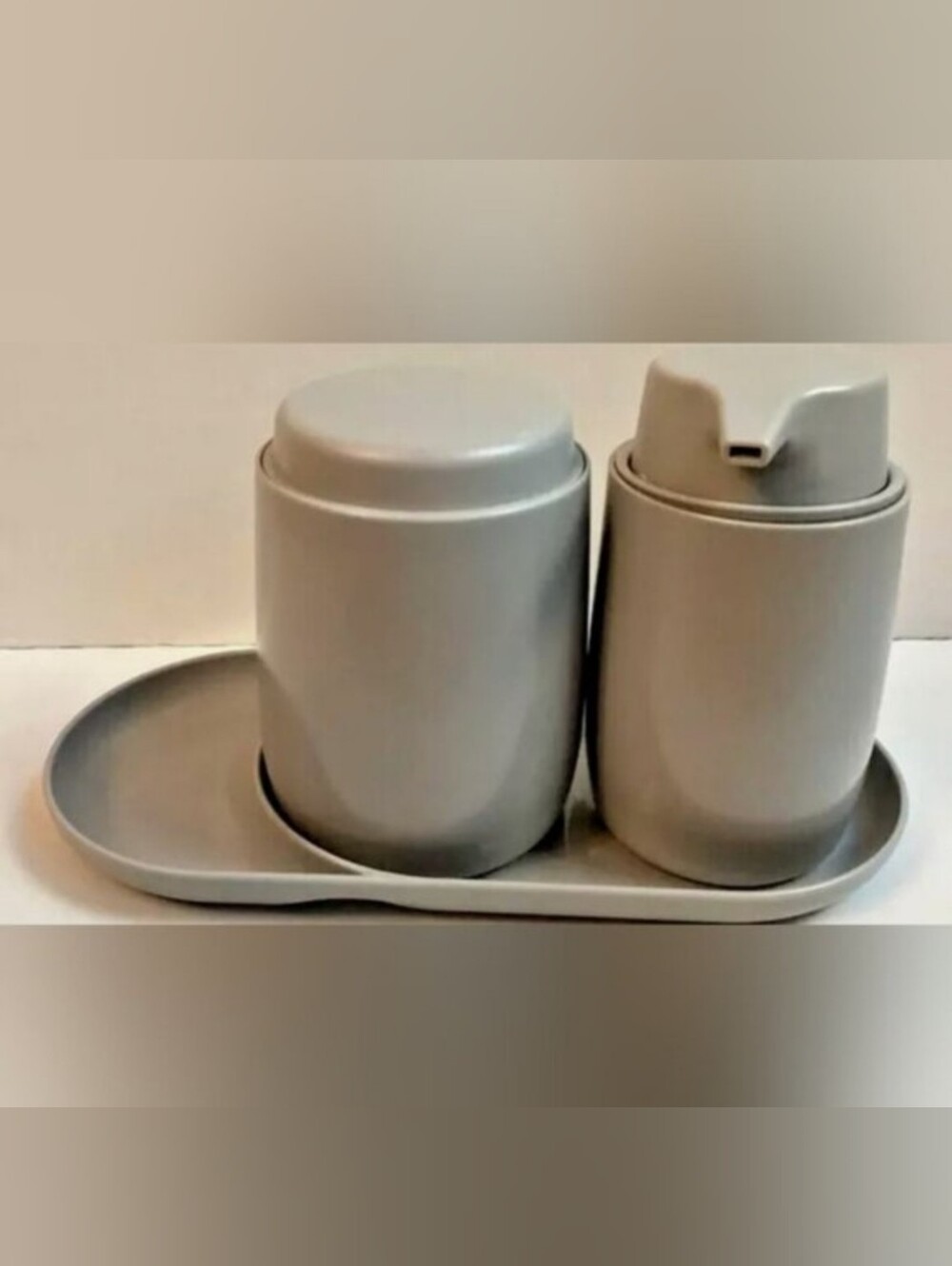 New! Room Essentials Gray soap bath accessory soap dispenser set